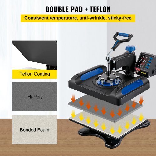 Máquina de prensa térmica 12 x 15 polegadas Aquecimento rápido 360 giratório digital sublimação impressora de transferência de vinil