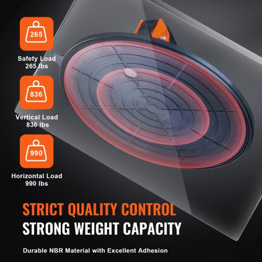 Suporte de Sucção NBR , Capacidade 120-449kg, Diâmetro 254mm