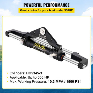 Cilindro de direção hidráulica 300HP Direção hidráulica Kit de direção marítima externa hidráulica montada na frente sem mangueira hidráulica