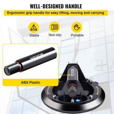 Elevador de vidro Elevador de sucção manual de alto desempenho de 22,8 cm, laminado de elevador de sucção com capacidade de carga de 125 kg