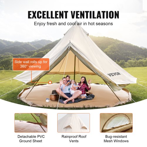 Tenda Yurta  5m, Capacidade para Camping, Material Resistente