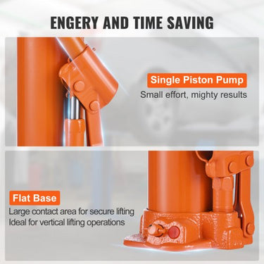 Macaco de aríete longo hidráulico , cilindro de elevação do motor 4T com bomba de pistão único e base plana