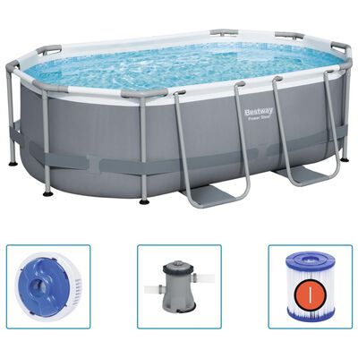 Piscina acima do solo oval Power Steel 305x200x84 cm