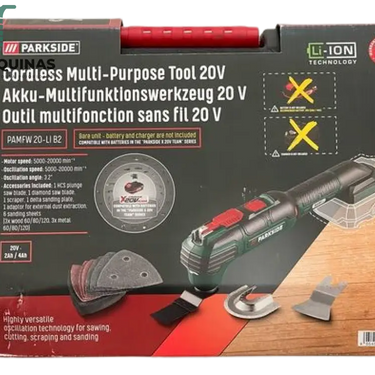 Ferramenta Multifuncional Sem Fio Parkside 20V »Pamfw 20 -Li B2« Bateria E Carregador B-Ware