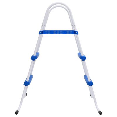 Escada para piscina 84 cm aço azul e branco