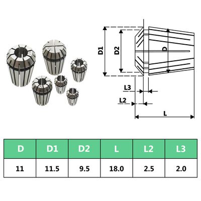 Pinças ER11 13 pcs p/ conjunto de ferramentas de torneamento