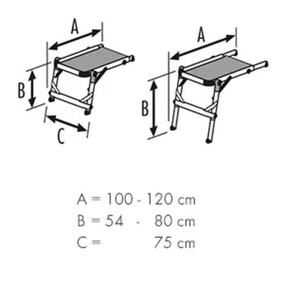 Plataforma de escadas TP1 alumínio