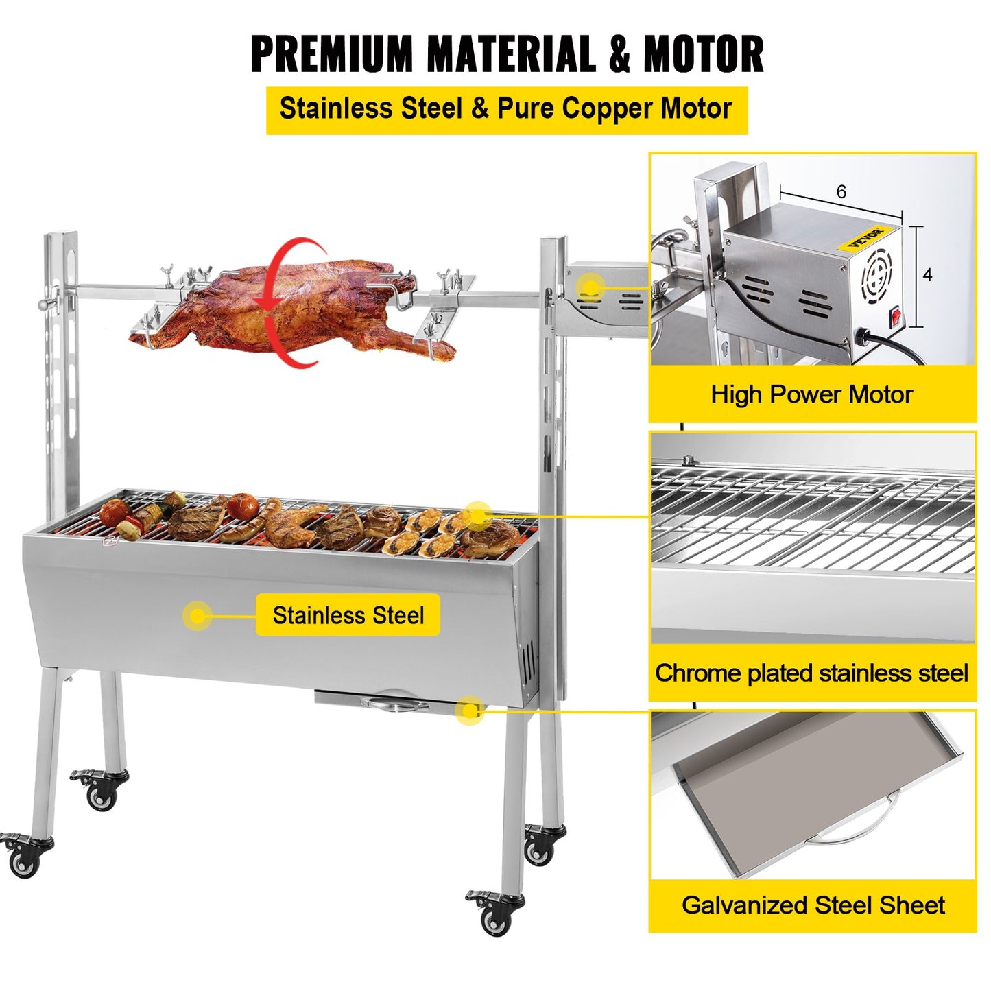 grelhador 2 em 1 40kg churrasco  pernil frango leitao