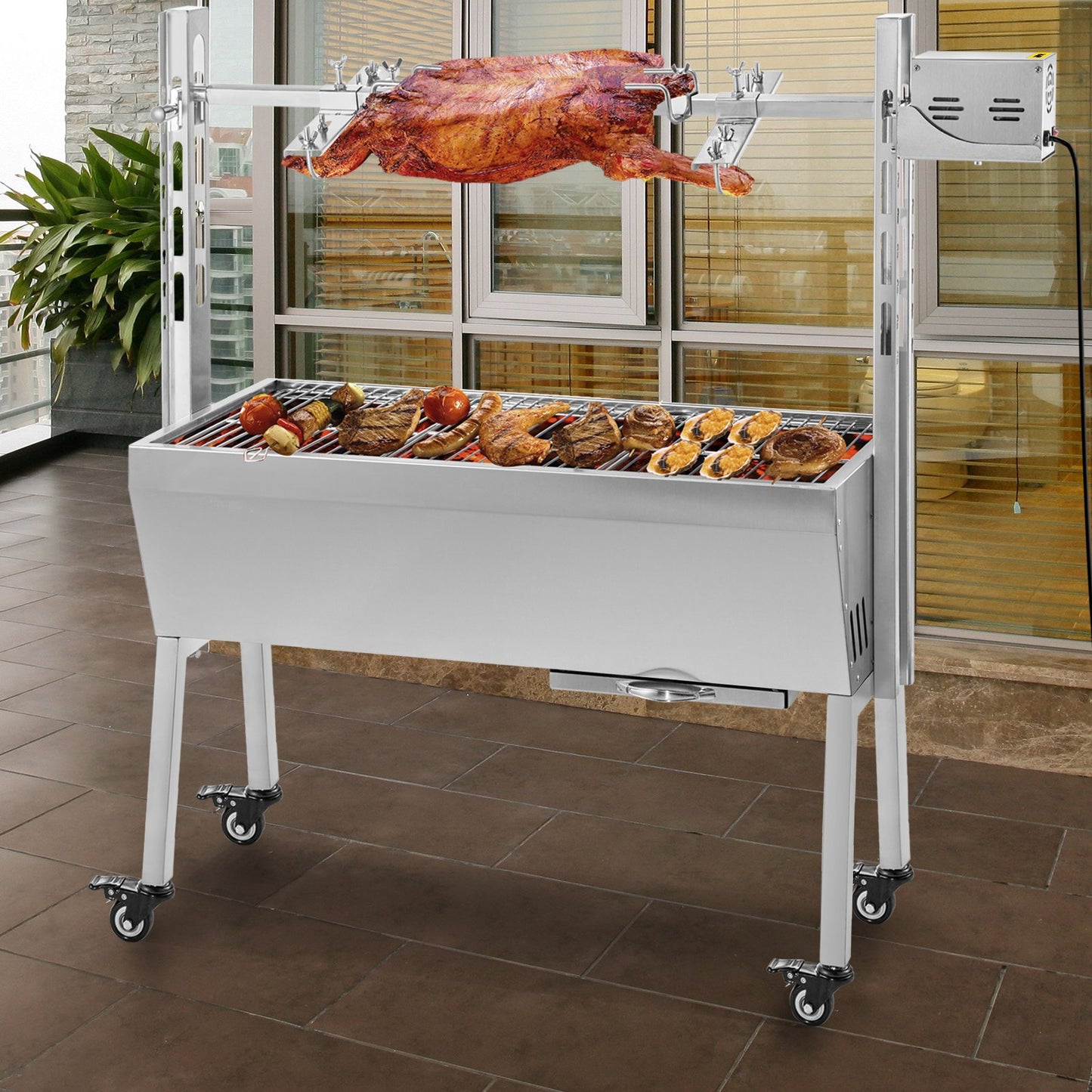 grelhador 2 em 1 40kg churrasco  pernil frango leitao