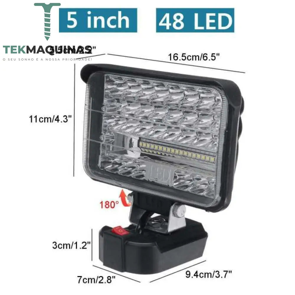 Lampada Led Para Baterias Parkside (Varios Tamanhos) 5 Polgadas