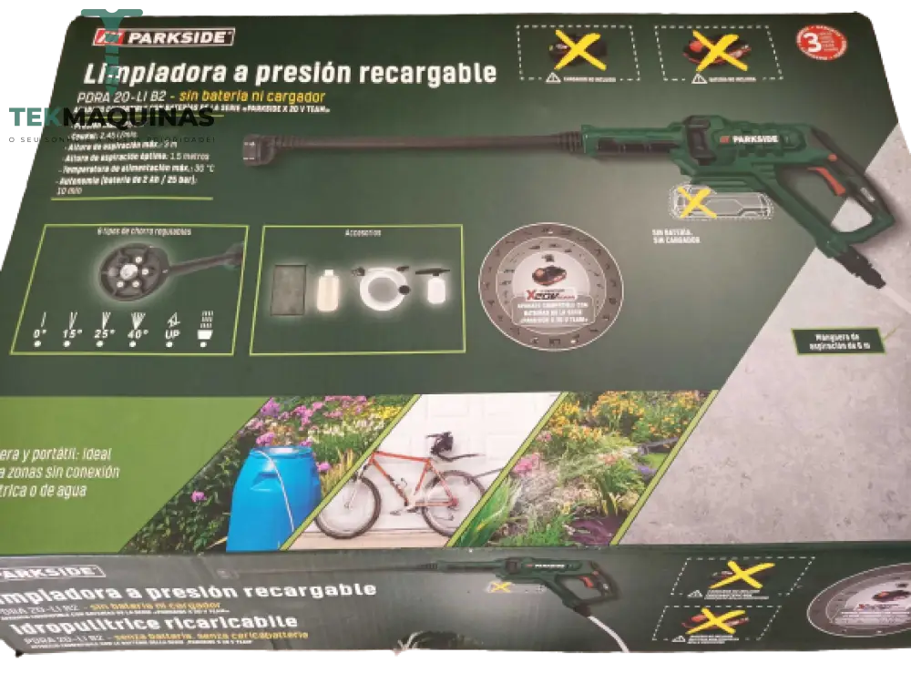 Lavadora De Alta Pressão Sem Fio Parkside® 20V »Pdra 20-Li B2 Novo Modelo B-Ware