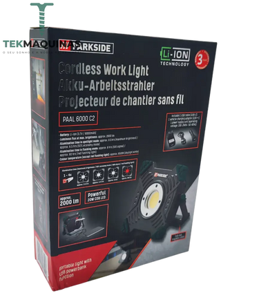 Luz De Trabalho Led Bateria Parkside Com Luz Intermitente B-Ware