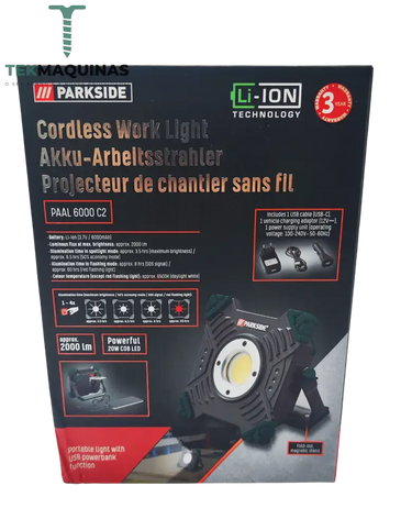 Luz De Trabalho Led Bateria Parkside Com Luz Intermitente B-Ware