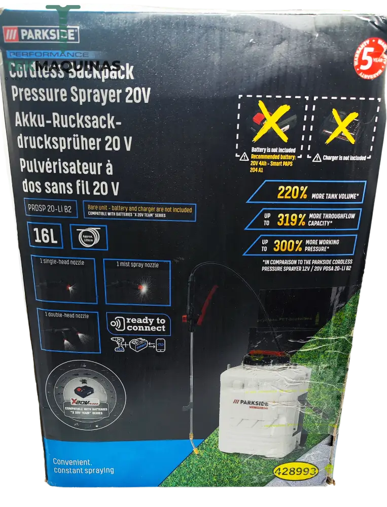 Maquina De Sulfatar Pulverizador Pressão 20V 16 Prdsp 20-Li A1 Sem Bateria E Carregador B-Ware