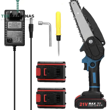 Mini Motosserra 8 Polgadas A Bateria 2X Incluido E Carregador