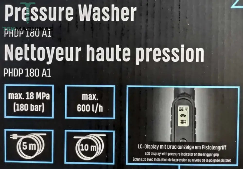 Parkside Performance Lavadora De Alta Pressão Phdp 180Bar Maquina Lavar A Pressao