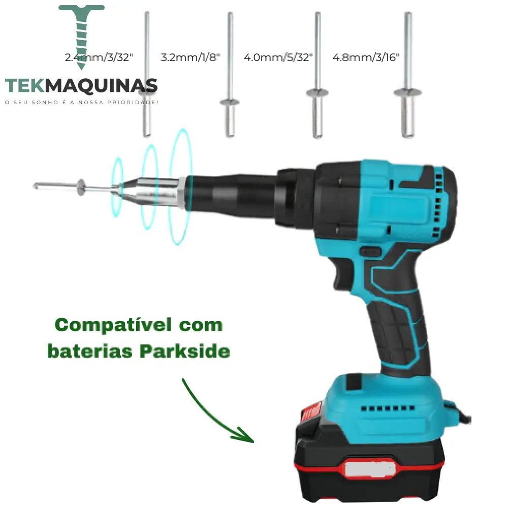 Pistola de rebites a bateria adaptada x20v