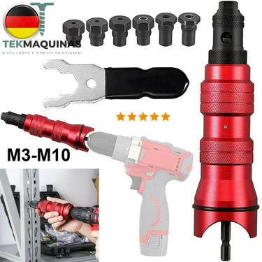 Pistola Rebitador Para Rebites Com Rosca Parafusadora / Furadeira