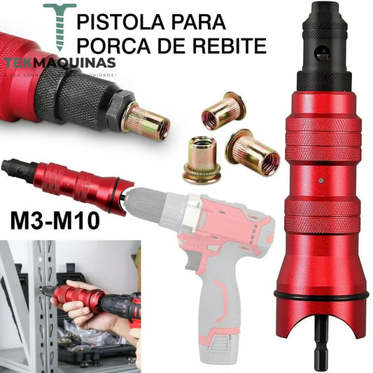 Pistola Rebitador Para Rebites Com Rosca Parafusadora / Furadeira