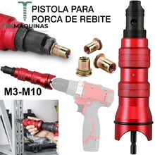 Carica l&#39;immagine nel visualizzatore di Gallery, Pistola Rebitador Para Rebites Com Rosca Parafusadora / Furadeira
