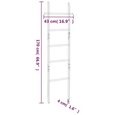 Escada 170 cm madeira de nogueira maciça