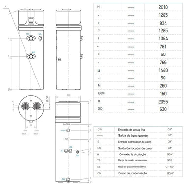 Bomba de calor Tesy Aquathermica 260L