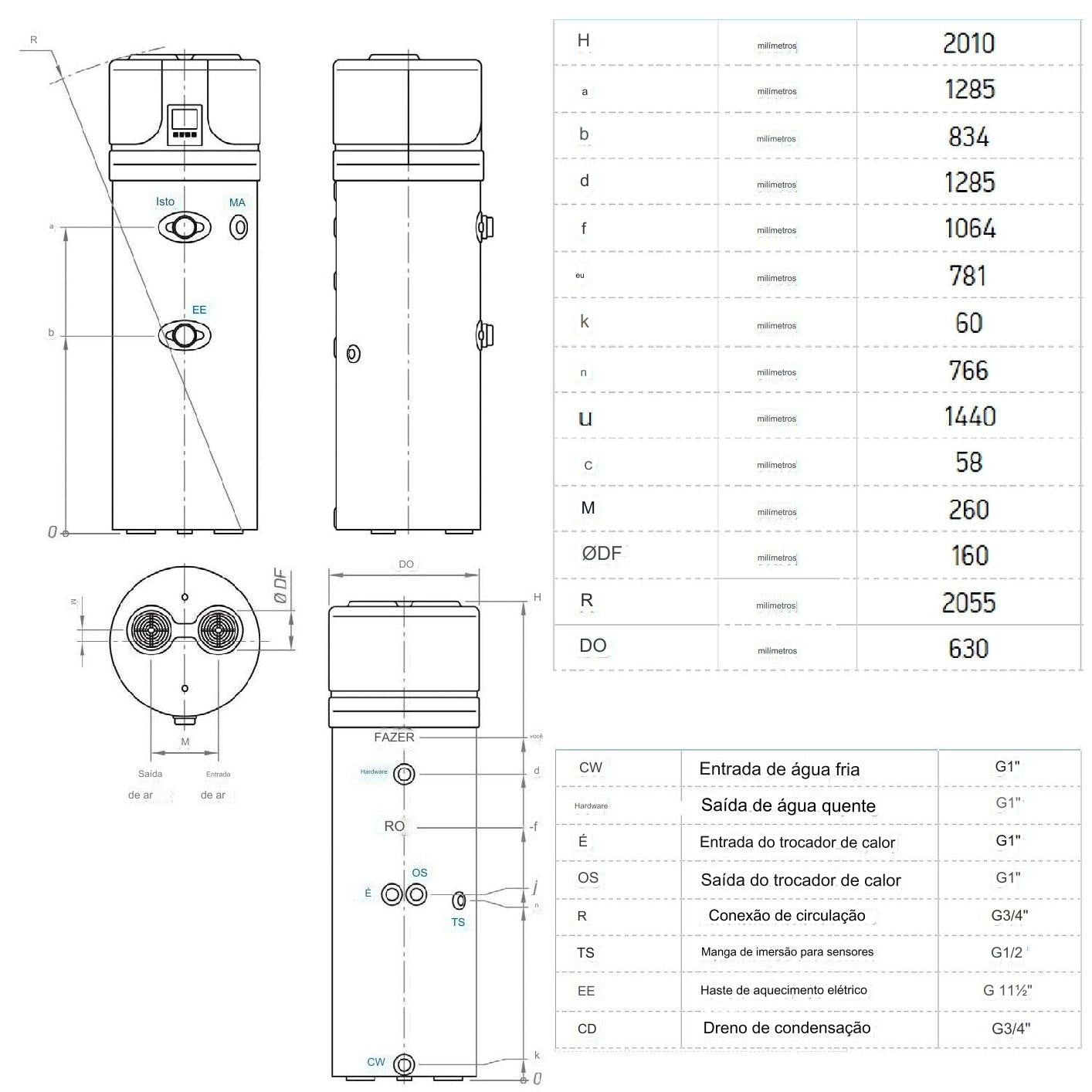 Bomba de calor Tesy Aquathermica 260L