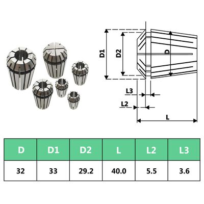 Pinças ER32 19 pcs p/ conjunto de ferramentas de torneamento