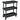 Carrinho ferramentas oficina c/ 3 níveis 75x37,5x92 cm PP preto