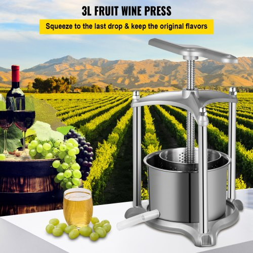 Prensa manual 5,5l para uvas azeitonas frutas