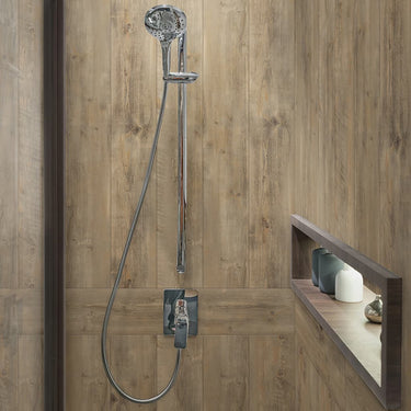 Grosfillex Ladrilho de parede Gx Wall+ 10 pcs 17x120 cm madeira hammam