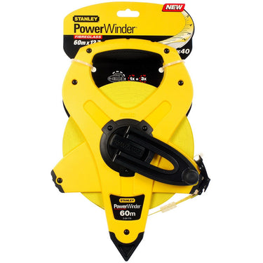 Cinta Métrica Stanley Power Winder Largo 60 m x 12,7 mm Fibra de Vidrio Nailon