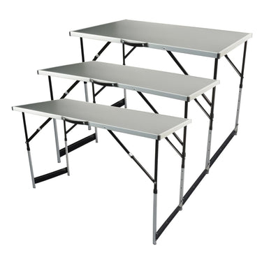 Brüder Mannesmann Conjunto de mesa dobrável multifunções 3pcs alumínio
