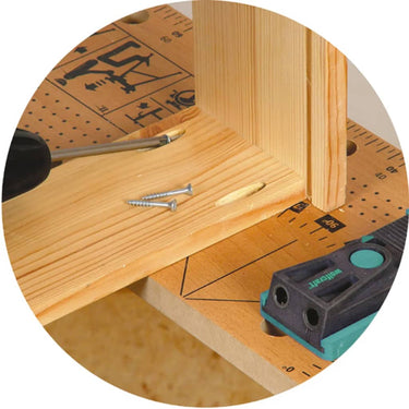 wolfcraft Conjunto gabarito de furo tipo pocket hole 4642000