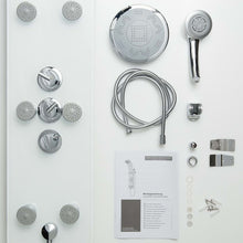 Carica l&#39;immagine nel visualizzatore di Gallery, SCHÜTTE Painel duche vidro + misturadora termostática LANZAROTE branco
