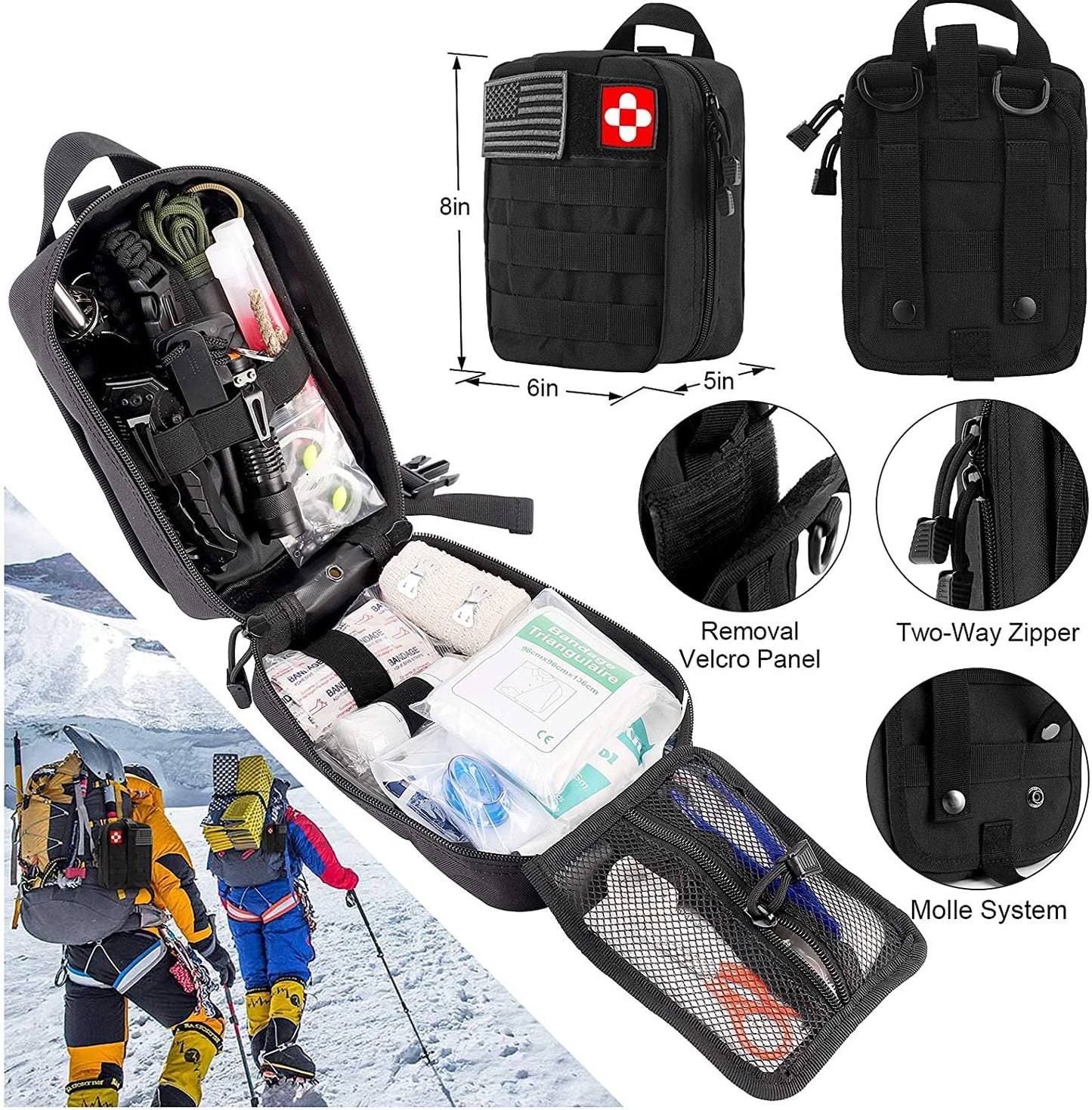 Kit de Sobrevivência, Verifygear 17 em 1 Ferramenta de Equipamento de Sobrevivência Profissional Equipamento Tático de Primeiros Socorros