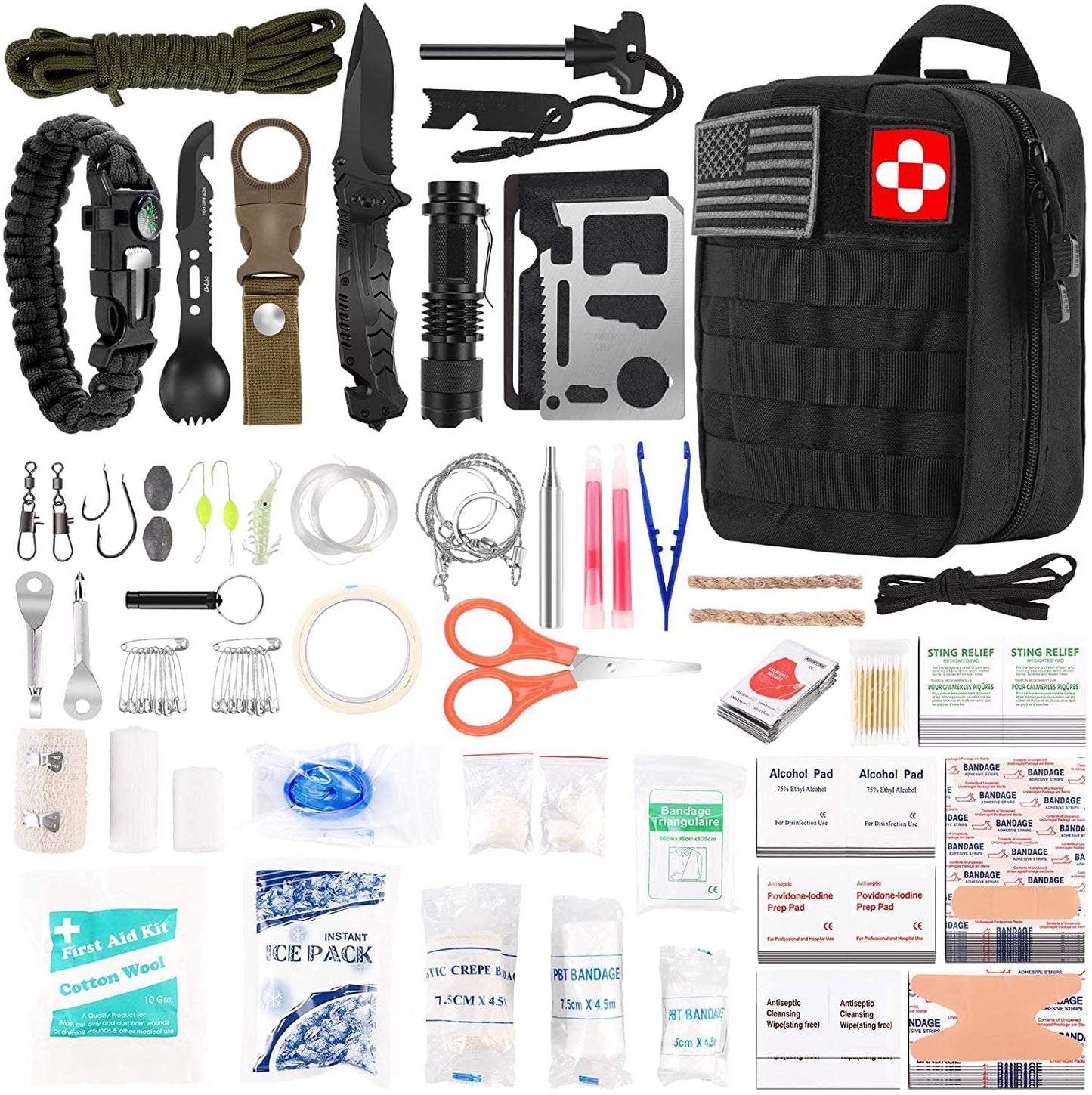 Kit de Sobrevivência, Verifygear 17 em 1 Ferramenta de Equipamento de Sobrevivência Profissional Equipamento Tático de Primeiros Socorros