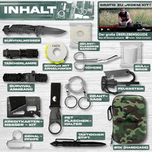 Carregar imagem no visualizador da galeria, Kit Sobrevivência conjunto de 13 pçs com faca, lanterna e acessórios

