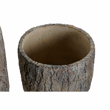 Macetero DKD Home Decor Tronco Marrón Cemento Tradicional 20 x 20 x 19 cm