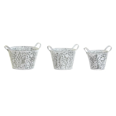Set de Macetas DKD Home Decor Mosaico Gris Metal Árabe (31 x 25 x 19 cm)