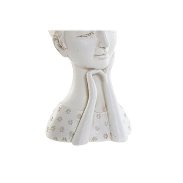 Macetero DKD Home Decor 17 x 15 x 25 cm Blanco Resina Romántico