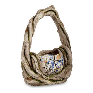 Statua Decorativa da Giardino Finitura invecchiata Cestino Poliresina (17 x 44 x 34,5 cm)