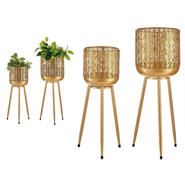 Set de Maceteros Dorado Hierro