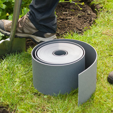 Nature Limitador de bordas de jardim 0,15x10 m cinzento