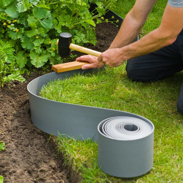 Nature Limitador de bordas de jardim 0,15x10 m cinzento