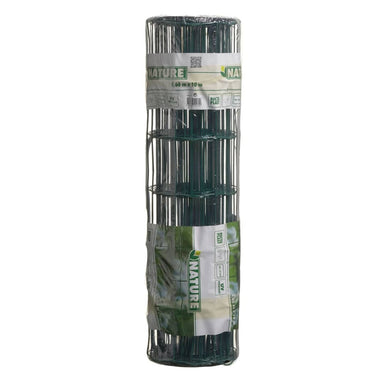 Nature Rede arame retangular 0,6x10 m aço revestido a plástico verde