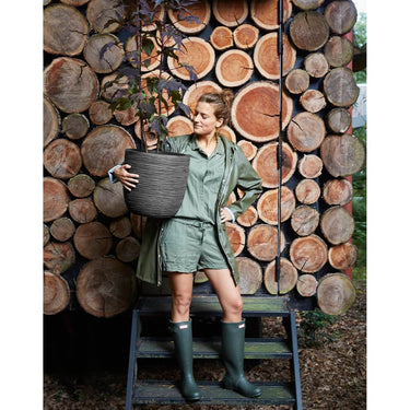 Capi Vaso oval Nature Rib 35x34 cm antracite KOFZ932