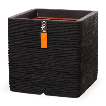 Capi Vaso quadrado Nature Rib 50x50 cm preto