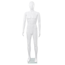 Cargar imagen en el visor de la galería, Manequim masculino completo base vidro 185 cm branco brilhante
