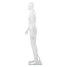 Carica l&#39;immagine nel visualizzatore di Gallery, Manequim masculino completo base vidro 185 cm branco brilhante
